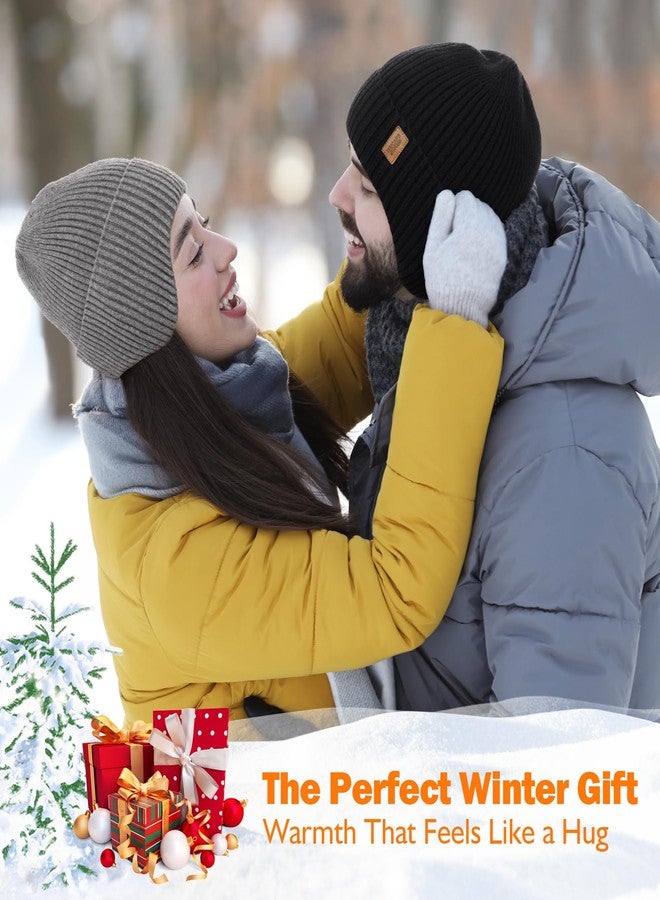 Wmcaps قبعة شتوية مبطنة بالفرو من Wmcaps مع غطاء للأذنين للرجال والنساء - قبعة محبوكة حرارية مقاومة للرياح للطقس البارد، لون أسود - Image 5